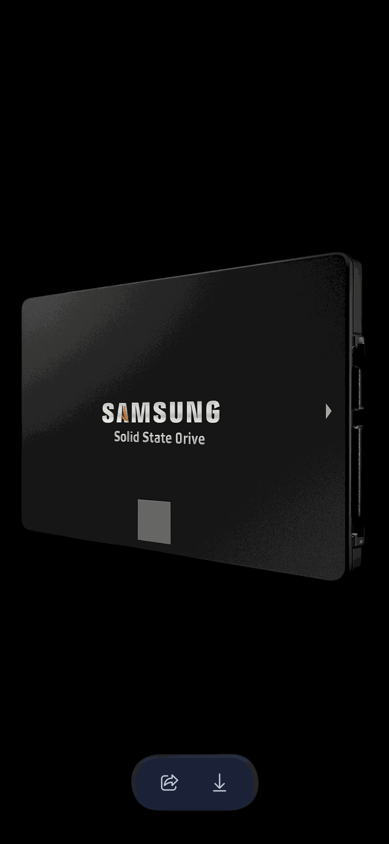 Samsung 870 EVO 250GB SSD, 2.5 inch internal solid state drive with sleek black design.