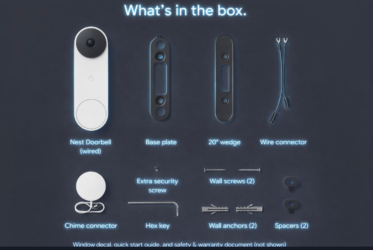 Google Nest Doorbell Wired 3rd Gen – 2K Gemini AI Security Camera