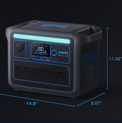 Anker SOLIX C1000 portable power station for camping and home backup" LiFePO4 battery and fast charging