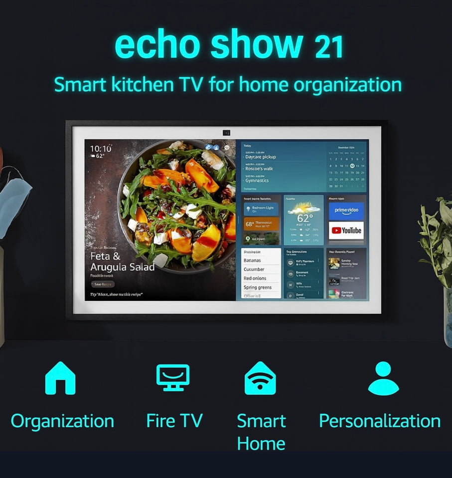 Echo Show– Smart Kitchen TV with Alexa & Fire TV – Full HD Display for Home