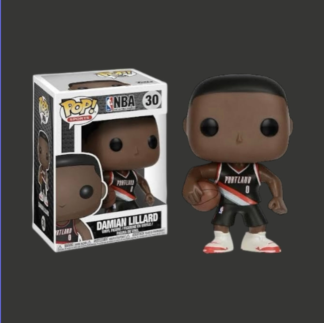 Funko Pop! NBA: Damian Lillard #30 – Portland Trail Blazers Vinyl Figure (Pop Life First Edition, with Protector)