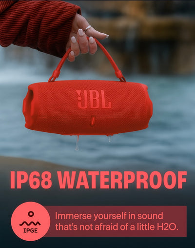 JBL Charge 6 Portable Bluetooth Speaker + divvi! Protective Hardshell Case Bundle – Waterproof, Powerful Bass, Travel-Ready
