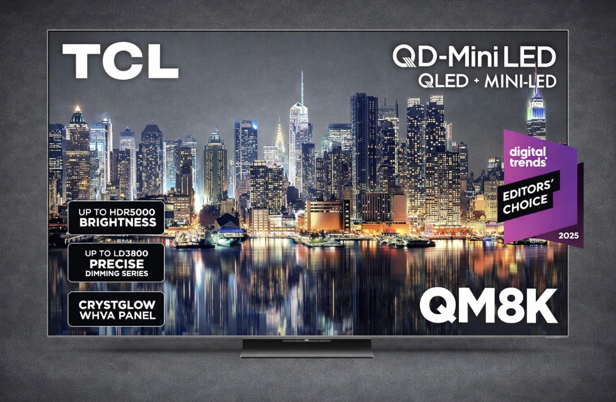 TCL 75-Inch QM8K Series Mini‑LED QLED 4K HDR Google TV | 144Hz, Dolby Atmos, Anti‑Reflective Screen, Voice Remote, Gaming + Soundbar Bundle