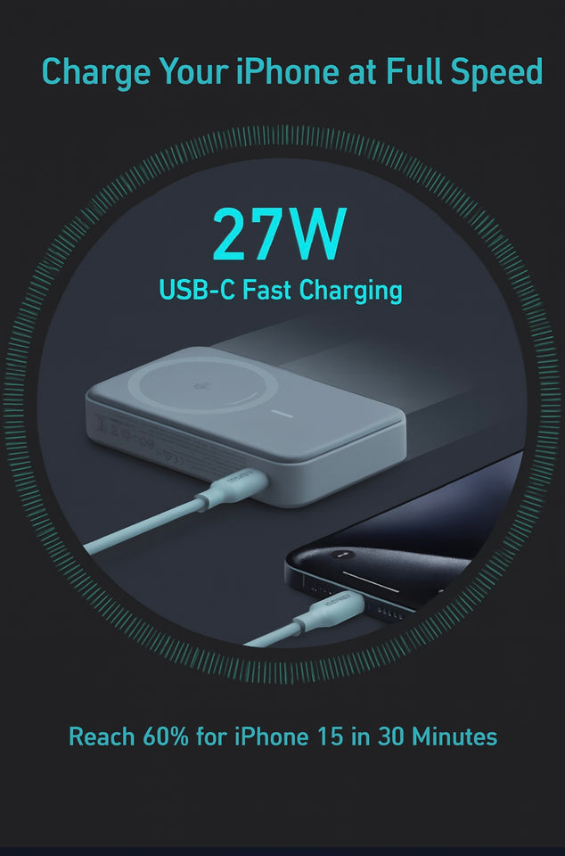 Magsafe Charger Duo – 15W Wireless Power Bank with Built-In Stand