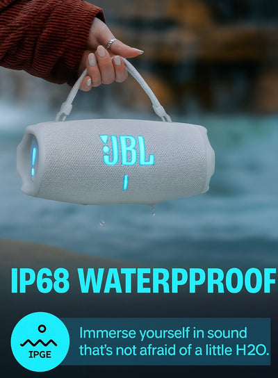 JBL Charge 6 Portable Bluetooth Speaker + divvi! Protective Hardshell Case Bundle – Waterproof, Powerful Bass, Travel-Ready