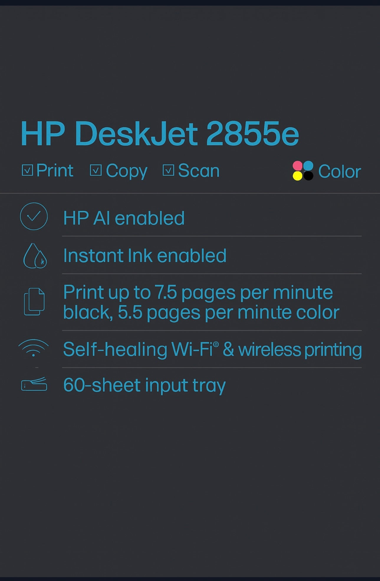 HP DeskJet 2855e Wireless Printer