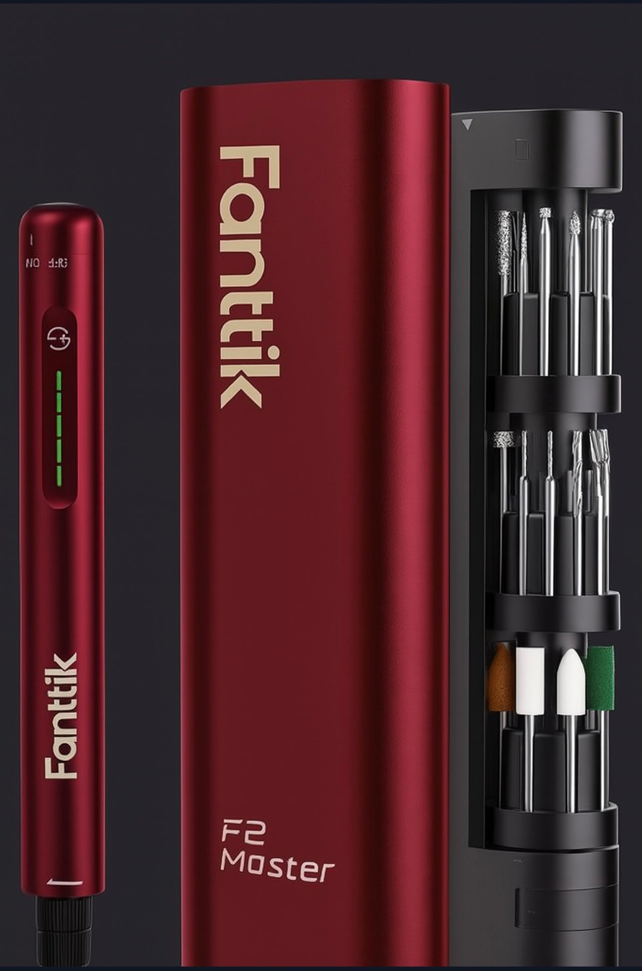 Fanttik F2 Master Mini Cordless Rotary Tool Kit – Brushless Motor, 5-Speed, 25,000 RPM, Revostor Hub, 35 Accessories – Precision Tool for 3D Printing, Sanding, Polishing, Carving & DIY Crafts