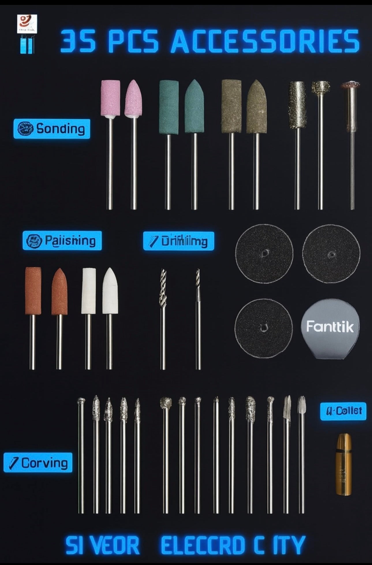 Fanttik F2 Master Mini Cordless Rotary Tool Kit – Brushless Motor, 5-Speed, 25,000 RPM, Revostor Hub, 35 Accessories – Precision Tool for 3D Printing, Sanding, Polishing, Carving & DIY Crafts