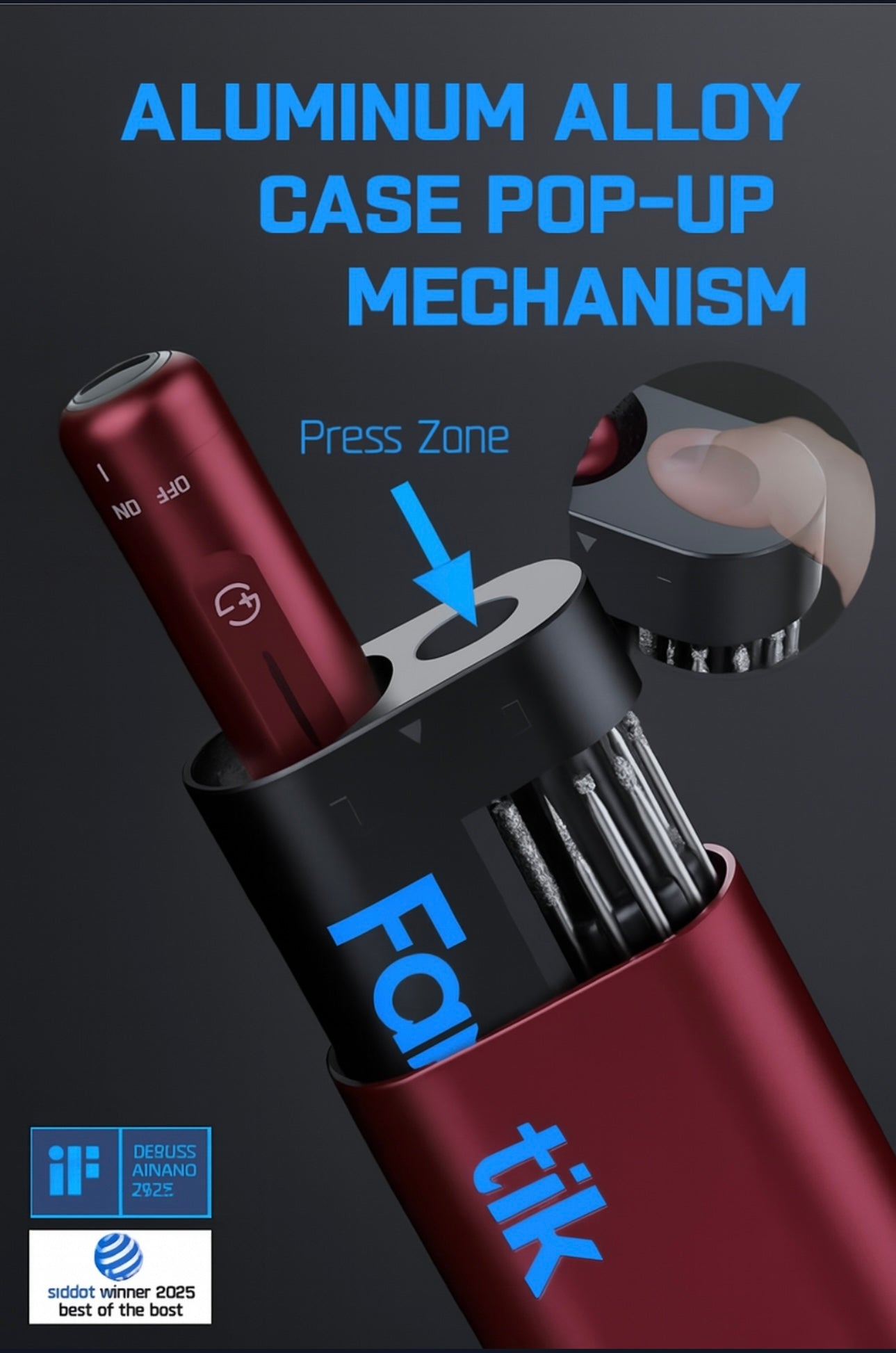 Fanttik F2 Master Mini Cordless Rotary Tool Kit – Brushless Motor, 5-Speed, 25,000 RPM, Revostor Hub, 35 Accessories – Precision Tool for 3D Printing, Sanding, Polishing, Carving & DIY Crafts