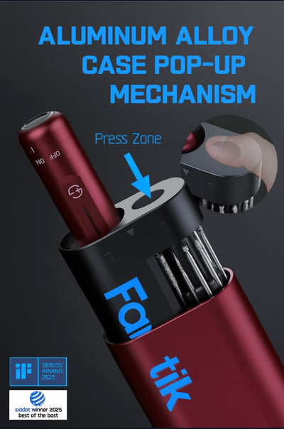 Fanttik F2 Master Mini Cordless Rotary Tool Kit – Brushless Motor, 5-Speed, 25,000 RPM, Revostor Hub, 35 Accessories – Precision Tool for 3D Printing, Sanding, Polishing, Carving & DIY Crafts