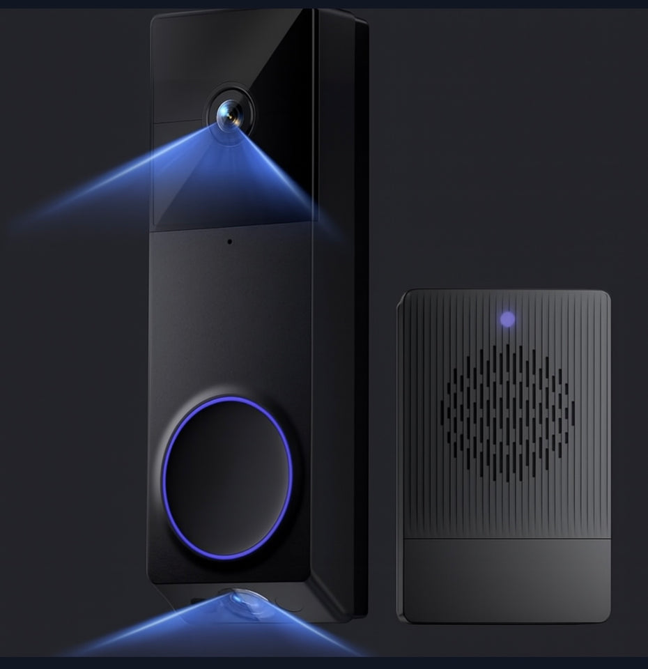 WYZE Wireless Dual Camera Video Doorbell with Chime - Battery Powered, 2K HD, Package & Person Detection, 2-Way Audio, Color Night Vision, Smart Home Compatible