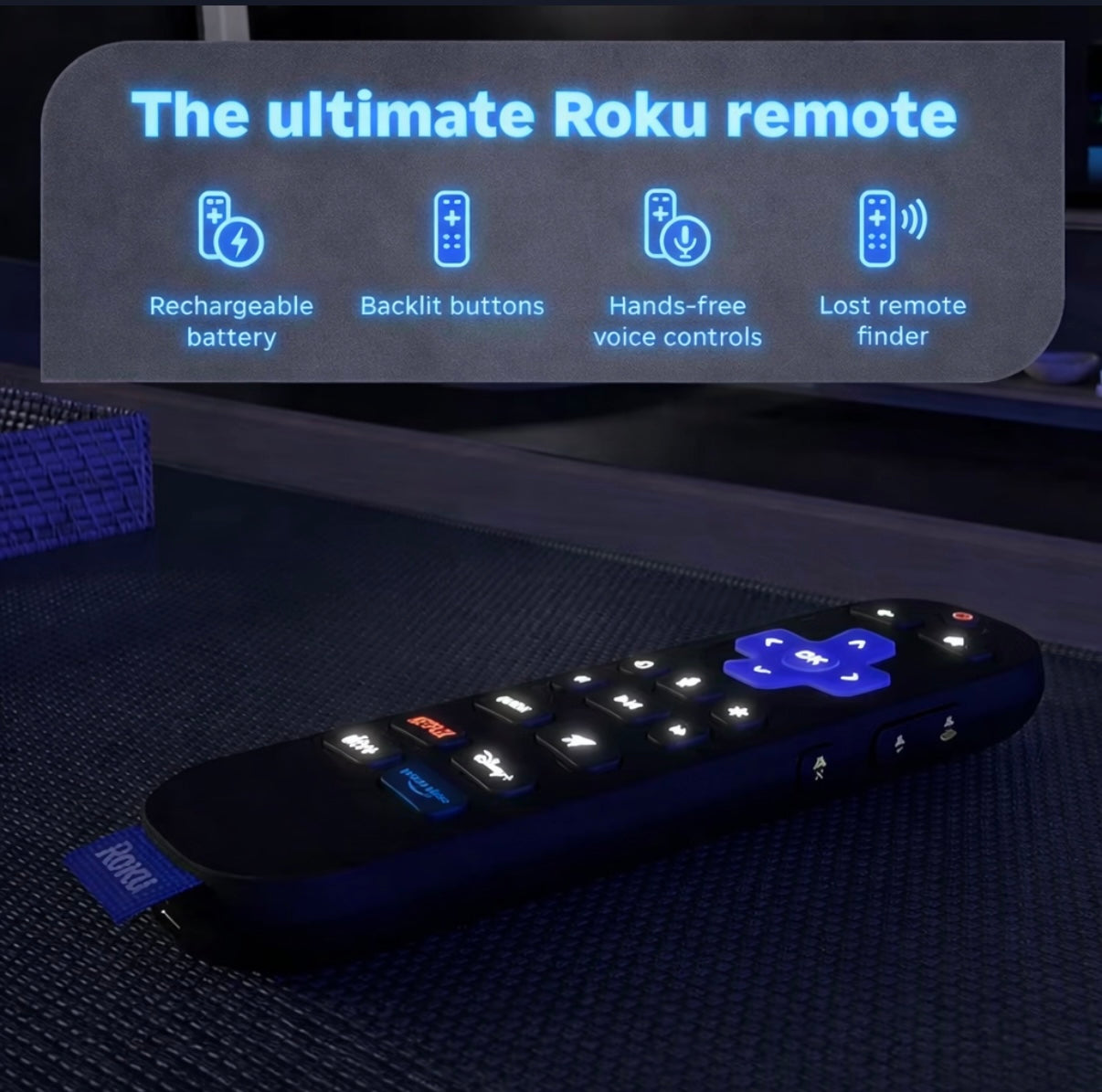 Roku Smart TV – 55-Inch Pro Series 4K QLED,120Hz, Dolby Vision IQ, Wi‑Fi 6, Backlit Voice Remote Pro