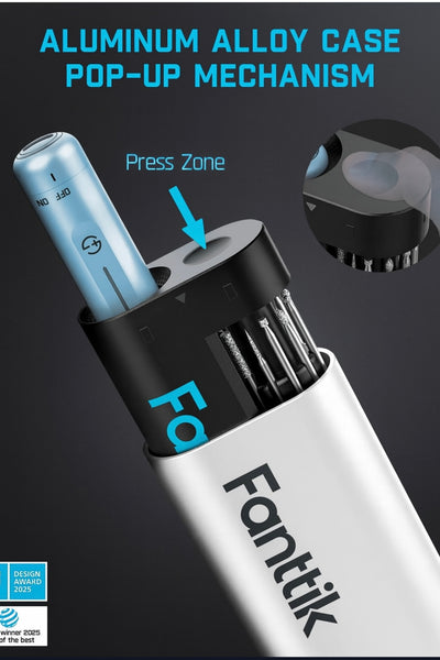 Fanttik F2 Master Mini Cordless Rotary Tool Kit – Brushless Motor, 5-Speed, 25,000 RPM, Revostor Hub, 35 Accessories – Precision Tool for 3D Printing, Sanding, Polishing, Carving & DIY Crafts