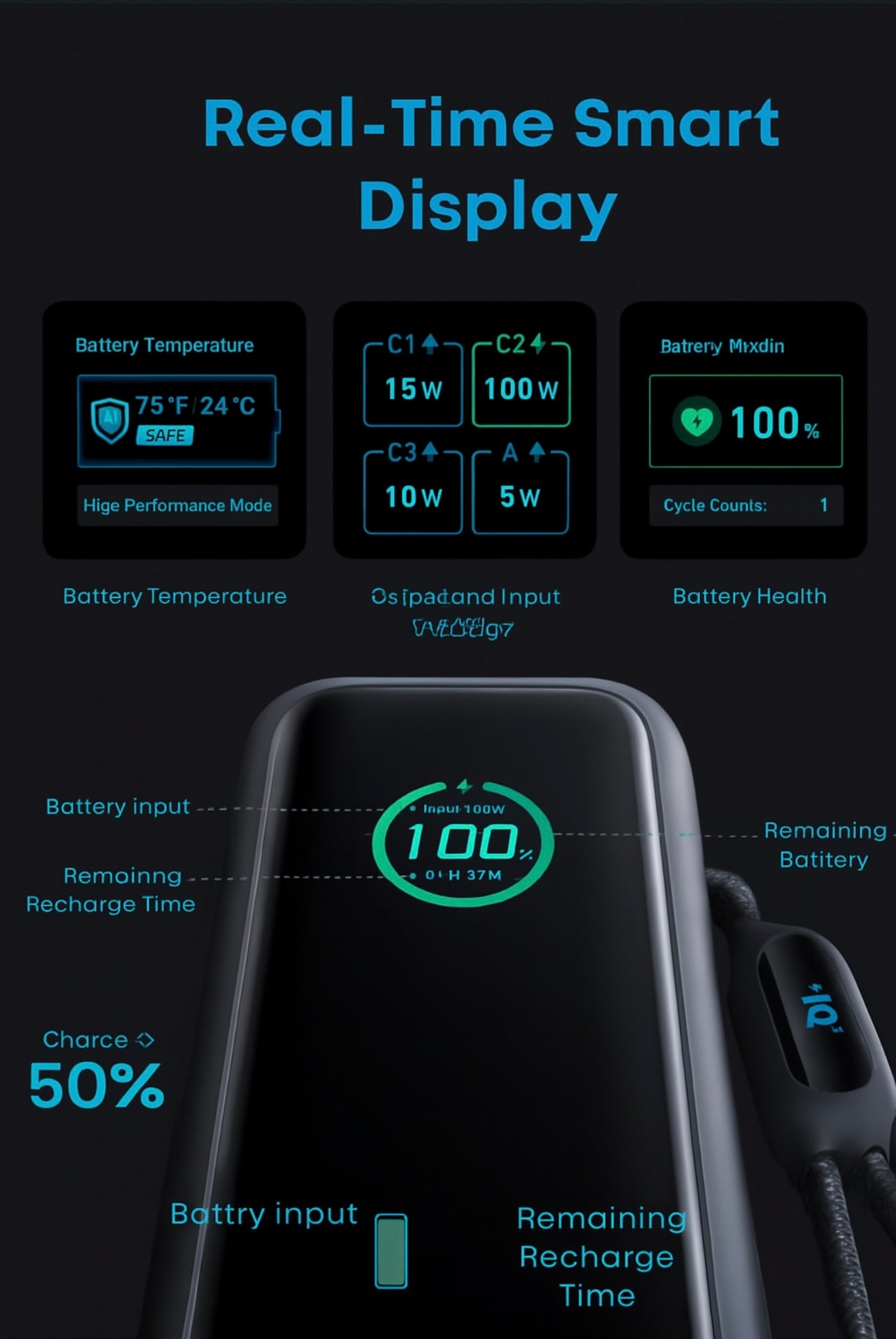 Anker 25,000mAh 100W Laptop Power Bank – Triple USB‑C, Retractable Cables, Flight‑Approved