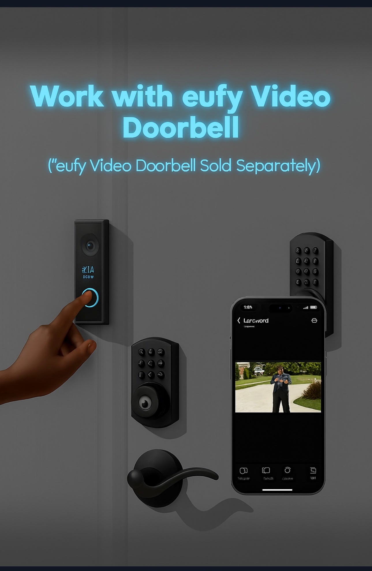 Cerradura inteligente Eufy C30: cerrojo WiFi sin llave para puerta principal, no requiere puente, fácil instalación (hágalo usted mismo), compatible con Alexa, grado BHMA 3.