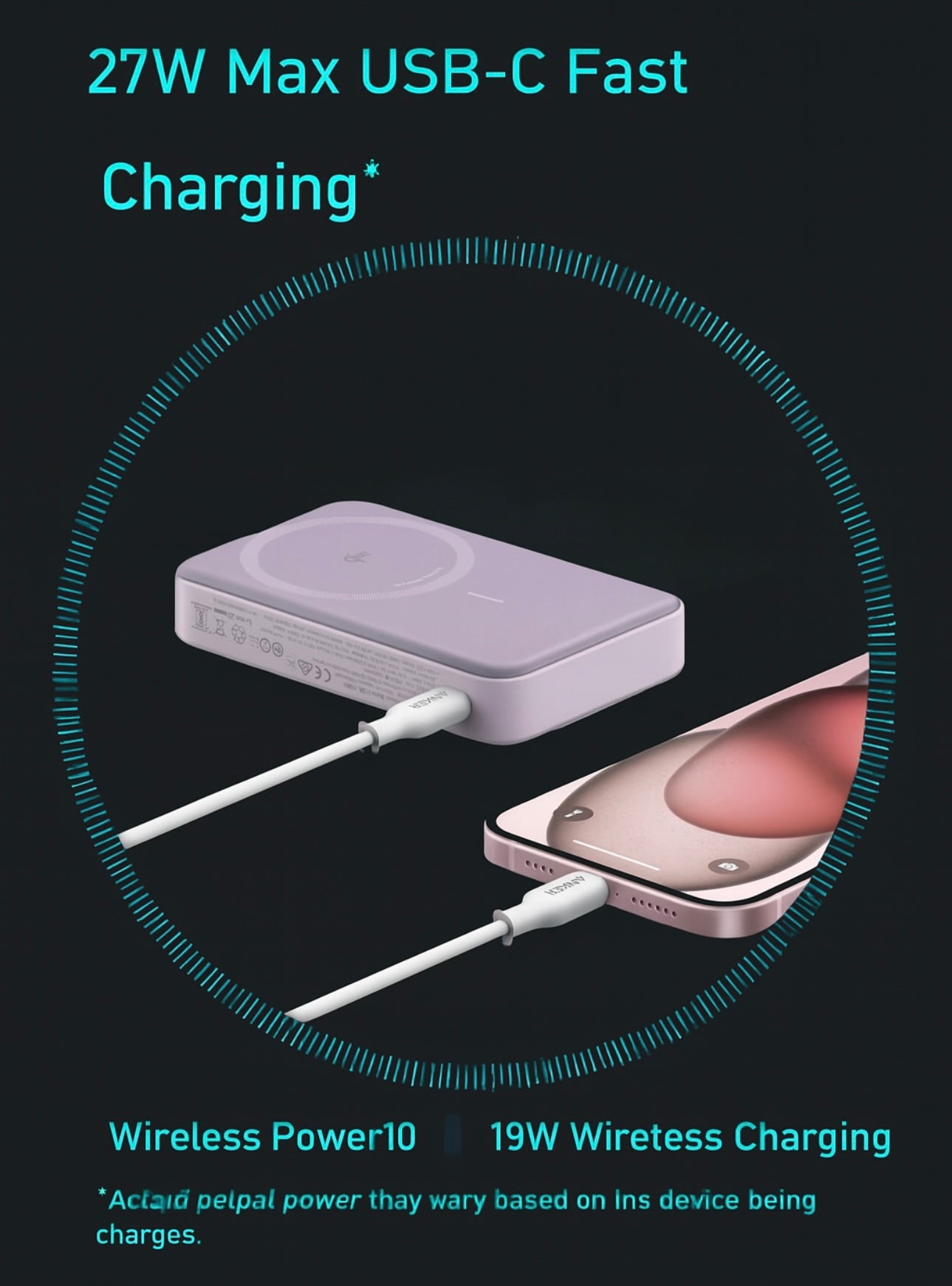 Anker MagGo Power Bank – Qi2 Certified 15W MagSafe Charger with Smart Display & Foldable Stand