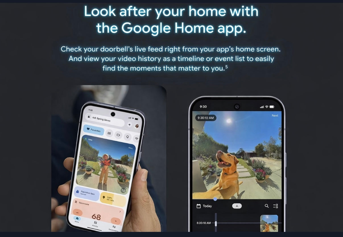 Google Nest Doorbell Wired 3rd Gen – 2K Gemini AI Security Camera
