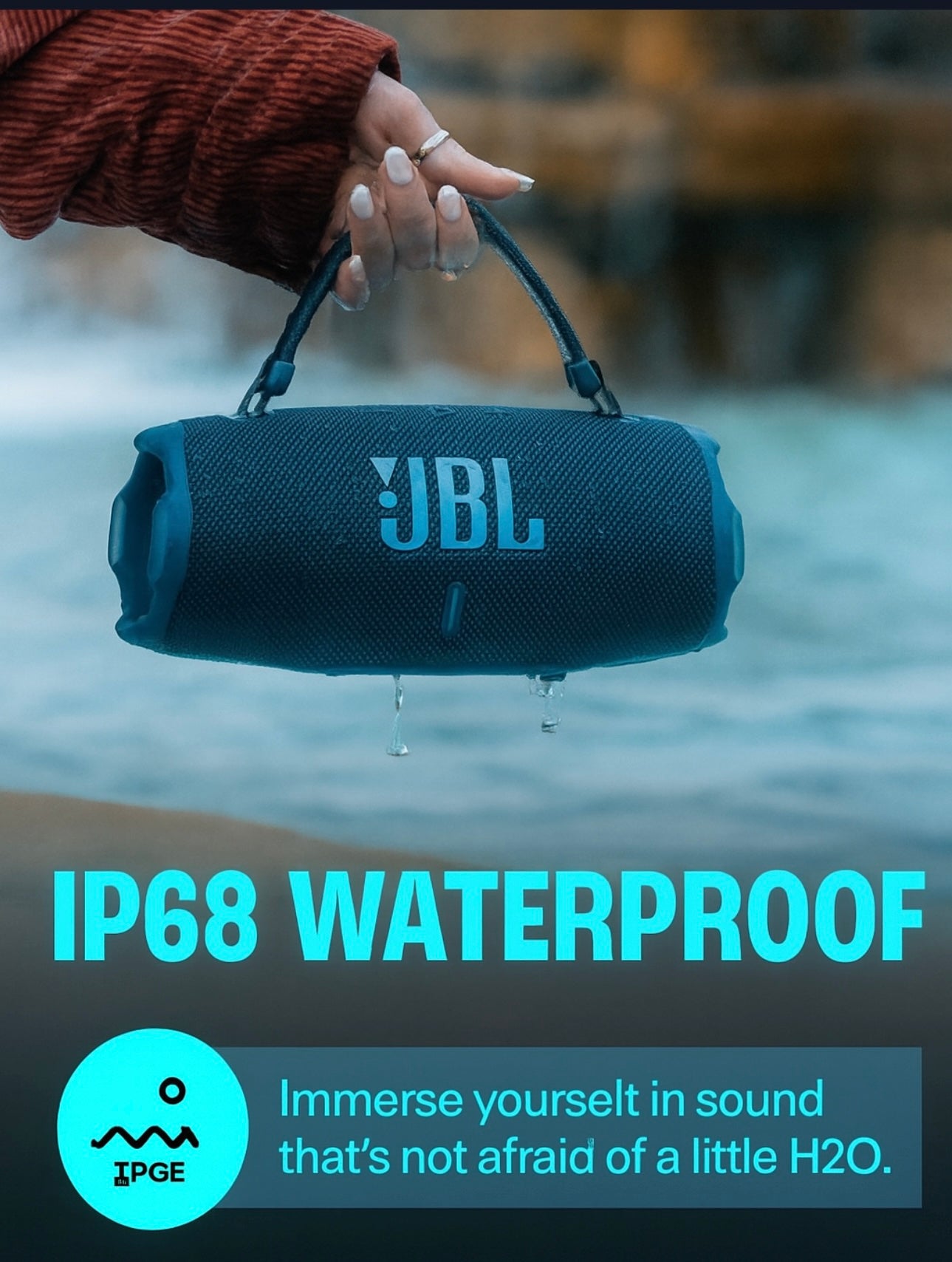 JBL Charge 6 Portable Bluetooth Speaker + divvi! Protective Hardshell Case Bundle – Waterproof, Powerful Bass, Travel-Ready