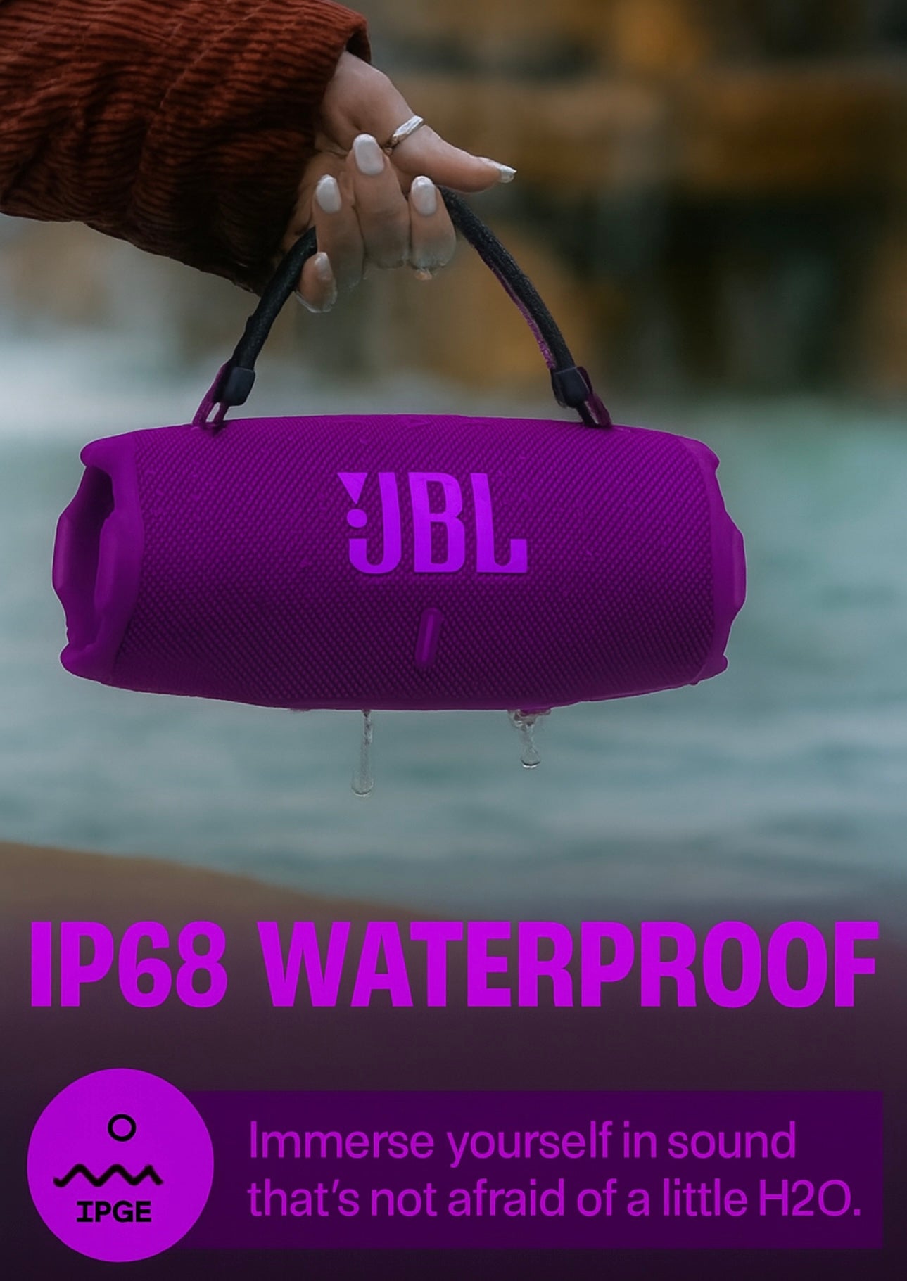 JBL Charge 6 Portable Bluetooth Speaker + divvi! Protective Hardshell Case Bundle – Waterproof, Powerful Bass, Travel-Ready