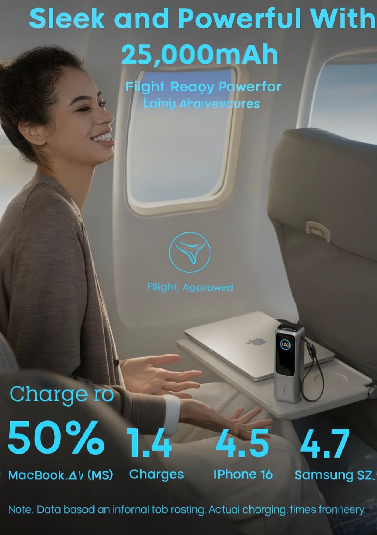 Anker 25,000mAh 100W Laptop Power Bank – Triple USB‑C, Retractable Cables, Flight‑Approved