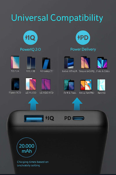 Anker PowerCore Select 20000mAh Power Bank – Dual USB-A, 18W Fast Charging, Portable Charger for iPhone, Samsung, Tablets