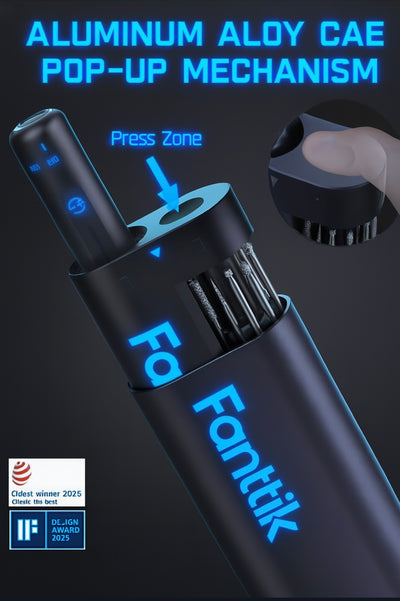 Fanttik F2 Master Mini Cordless Rotary Tool Kit – Brushless Motor, 5-Speed, 25,000 RPM, Revostor Hub, 35 Accessories – Precision Tool for 3D Printing, Sanding, Polishing, Carving & DIY Crafts