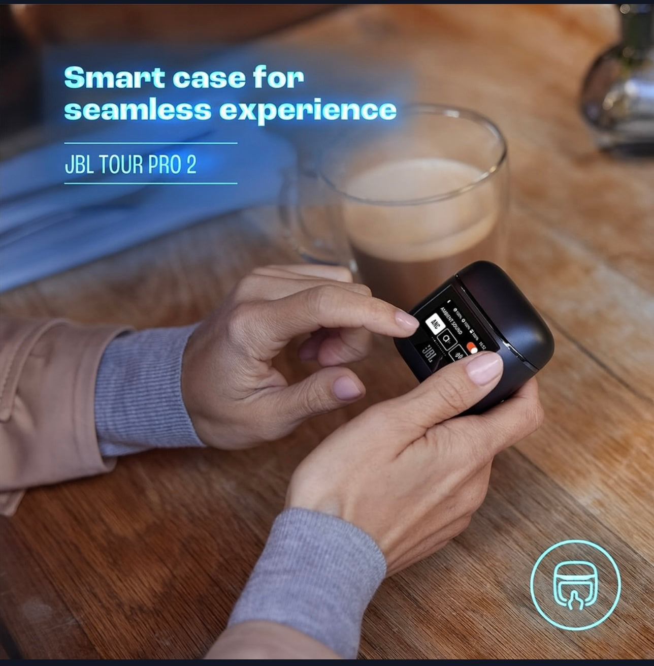 JBL Tour Pro 2 – True Wireless Noise Cancelling Earbuds with Smart Charging Case, 6-Mic Call Clarity, 40-Hour Battery, Spatial Sound