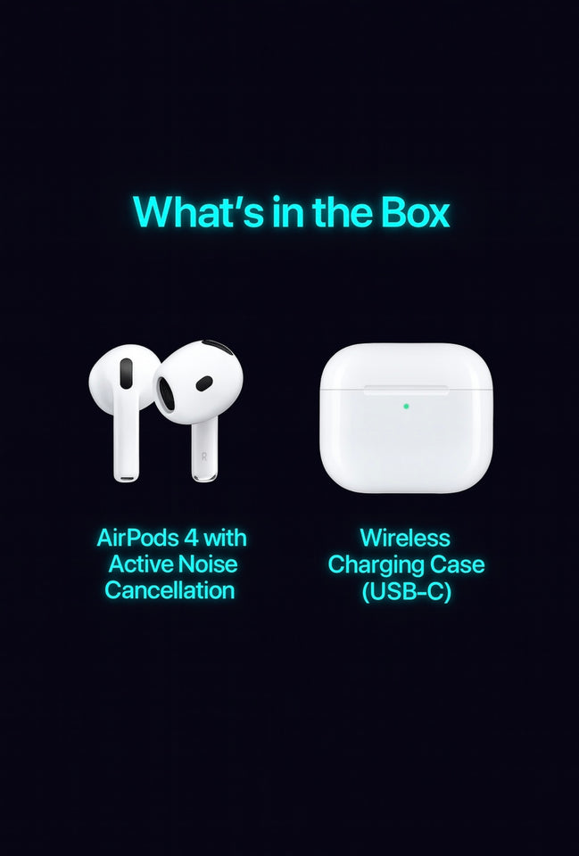 Apple AirPods 4 Wireless Earbuds with Bluetooth, ANC, USB-C Charging Case, H2 Chip, Spatial Audio