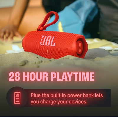 JBL Charge 6 Portable Bluetooth Speaker + divvi! Protective Hardshell Case Bundle – Waterproof, Powerful Bass, Travel-Ready