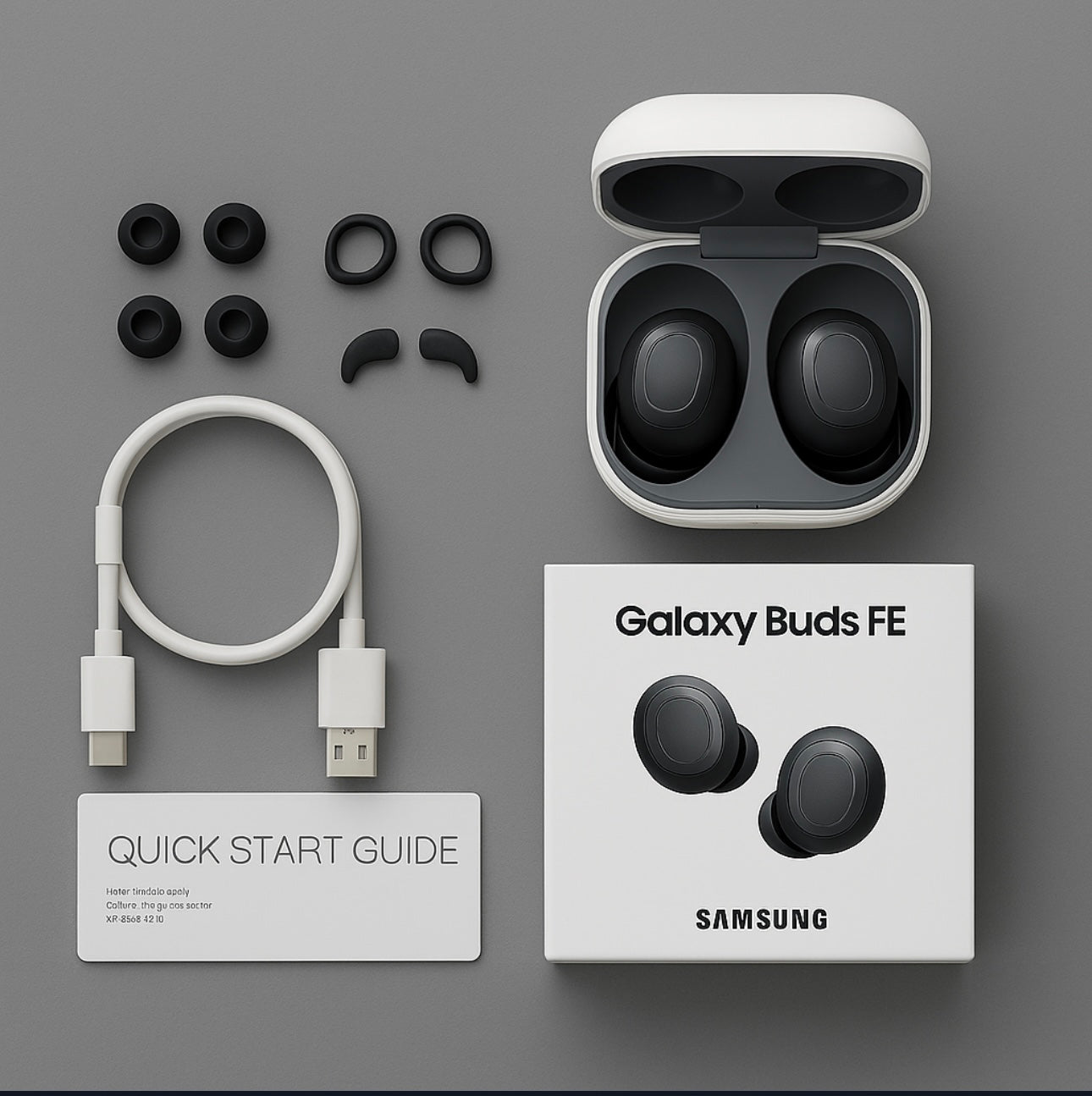 Samsung Galaxy Buds FE Wireless Earbuds – Noise Canceling, Bluetooth 5.2, Long Battery Life, Secure Fit with Wingtips – graphite