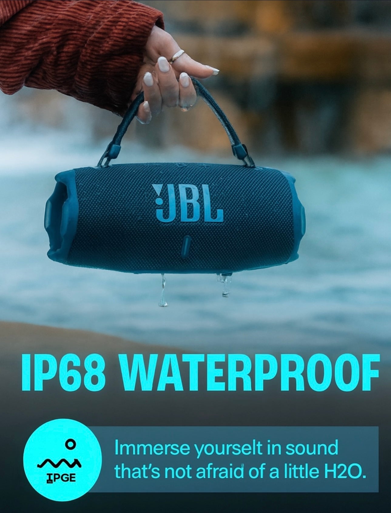 JBL Charge 6 Portable Bluetooth Speaker + divvi! Protective Hardshell Case Bundle – Waterproof, Powerful Bass, Travel-Ready