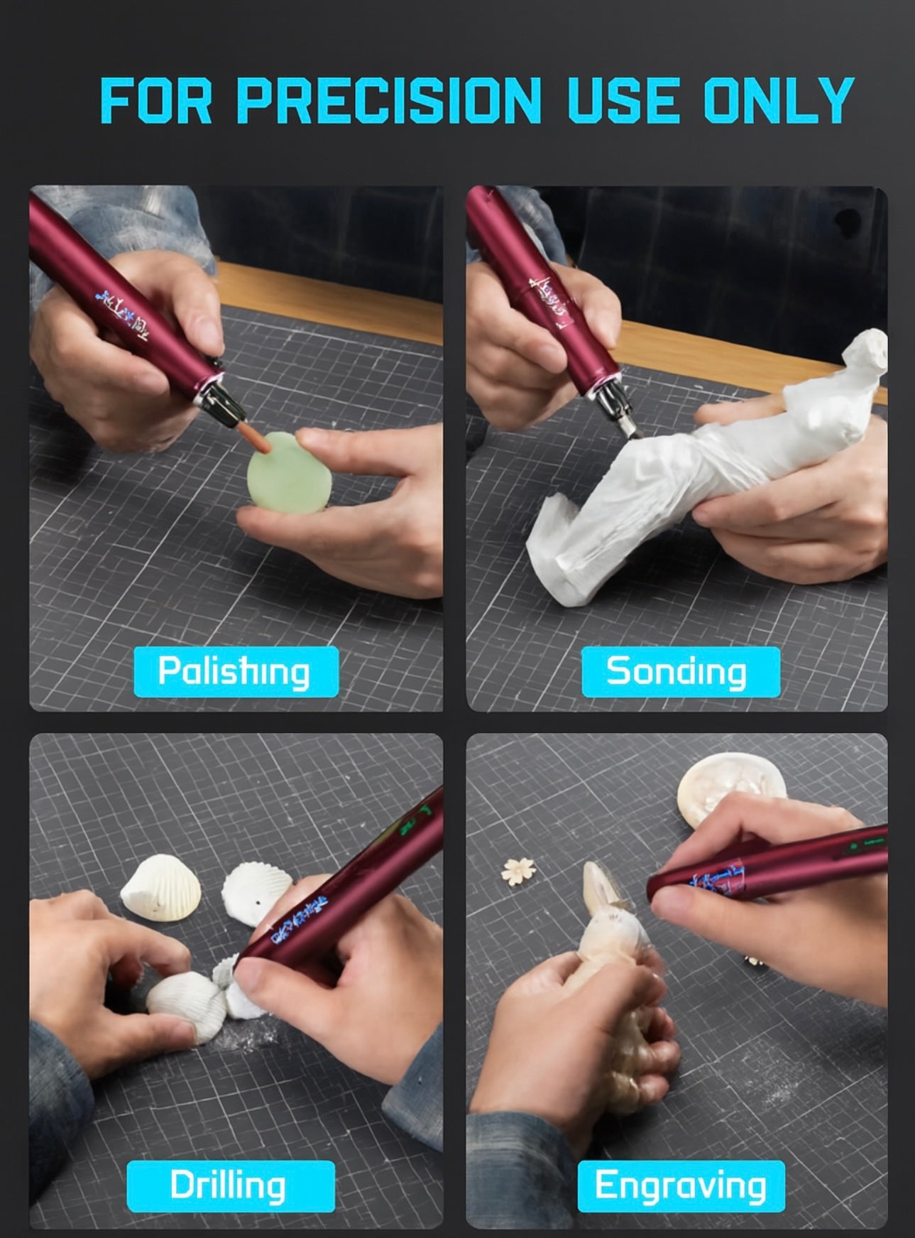 Fanttik F2 Master Mini Cordless Rotary Tool Kit – Brushless Motor, 5-Speed, 25,000 RPM, Revostor Hub, 35 Accessories – Precision Tool for 3D Printing, Sanding, Polishing, Carving & DIY Crafts