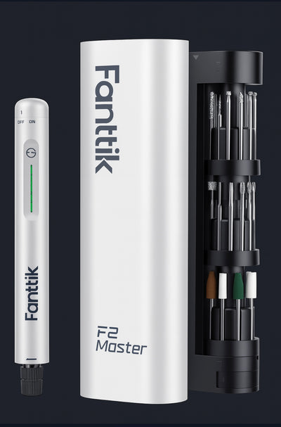 Fanttik F2 Master Mini Cordless Rotary Tool Kit – Brushless Motor, 5-Speed, 25,000 RPM, Revostor Hub, 35 Accessories – Precision Tool for 3D Printing, Sanding, Polishing, Carving & DIY Crafts