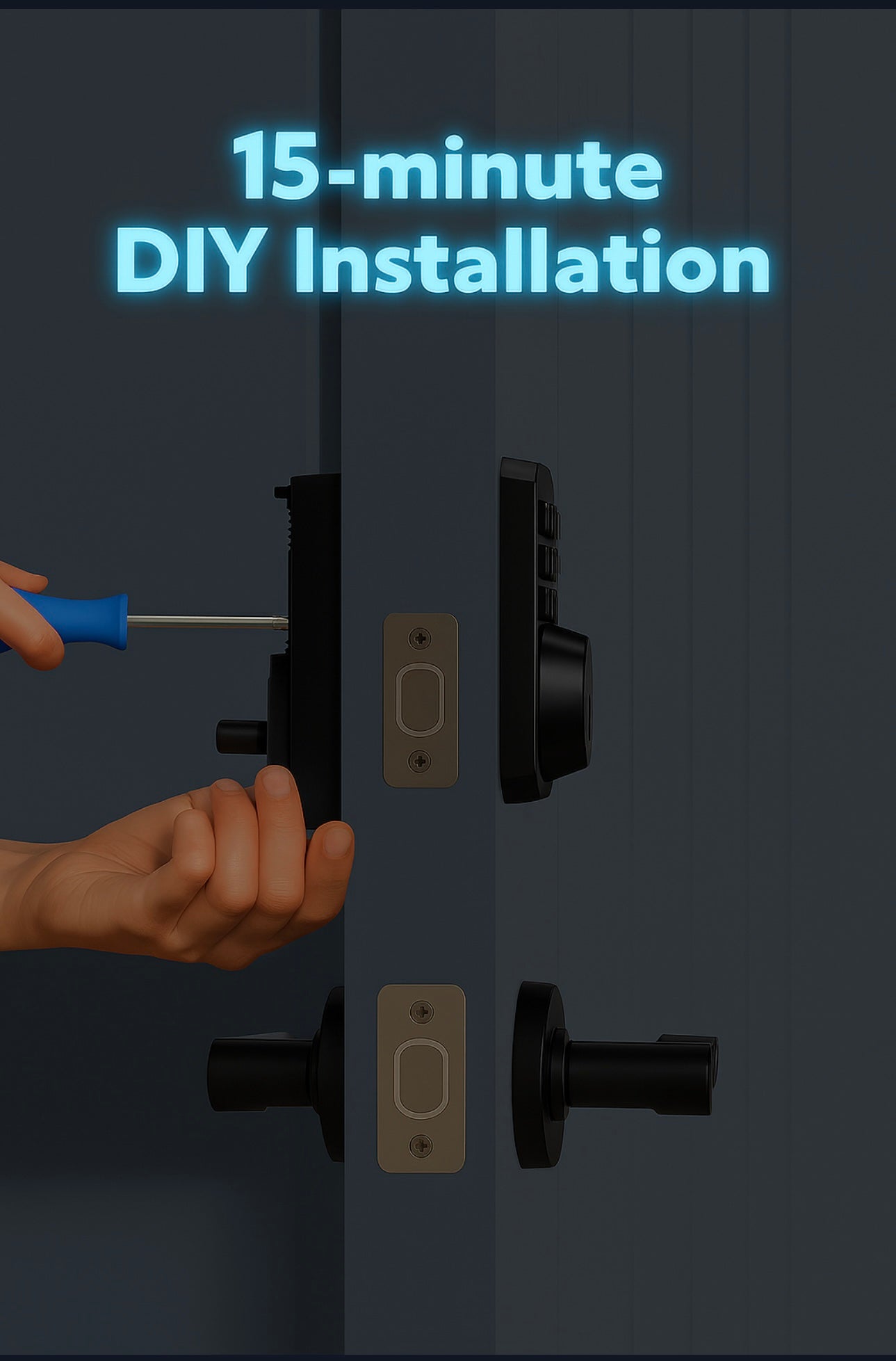 Cerradura inteligente Eufy C30: cerrojo WiFi sin llave para puerta principal, no requiere puente, fácil instalación (hágalo usted mismo), compatible con Alexa, grado BHMA 3.