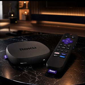 Roku Ultra – 4K HDR Streaming Player with Dolby Vision & Atmos, Wi‑Fi 6, Bluetooth, Rechargeable Voice Remote Pro