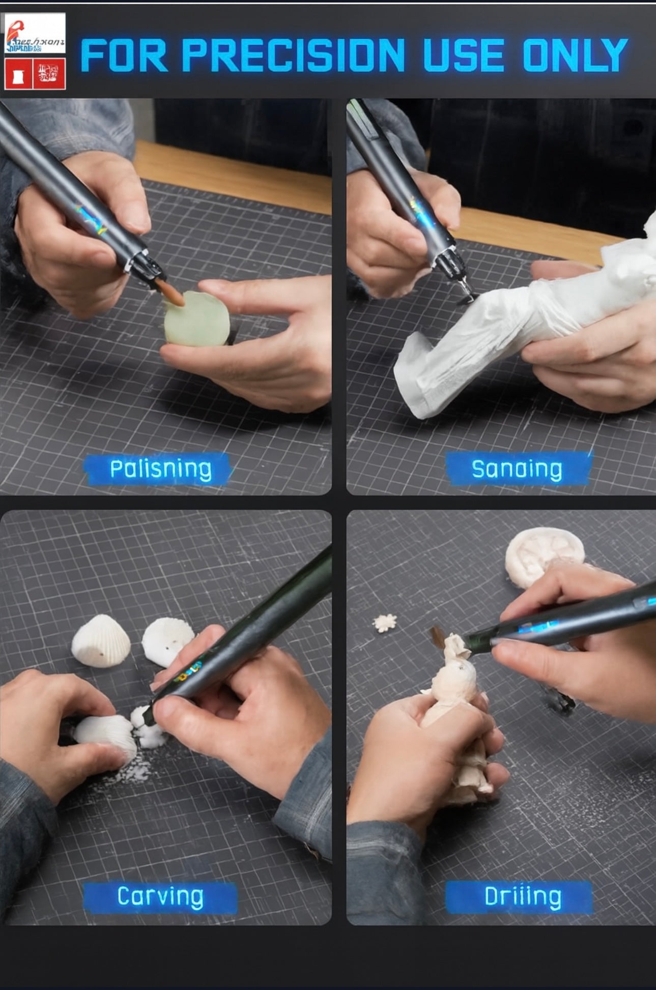 Fanttik F2 Master Mini Cordless Rotary Tool Kit – Brushless Motor, 5-Speed, 25,000 RPM, Revostor Hub, 35 Accessories – Precision Tool for 3D Printing, Sanding, Polishing, Carving & DIY Crafts