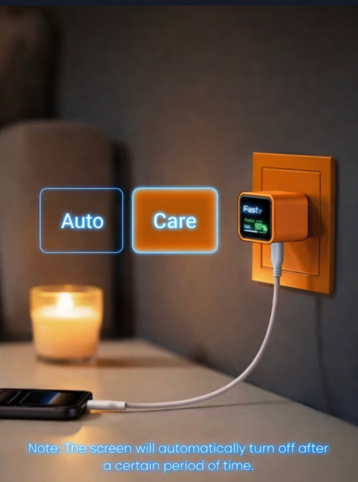 Anker Nano 45W Smart Display USB‑C Charger – GaN Fast Charging, 180° Foldable Plug, Smart Recognition, Built‑In Care Mode, for iPhone 17/16/15