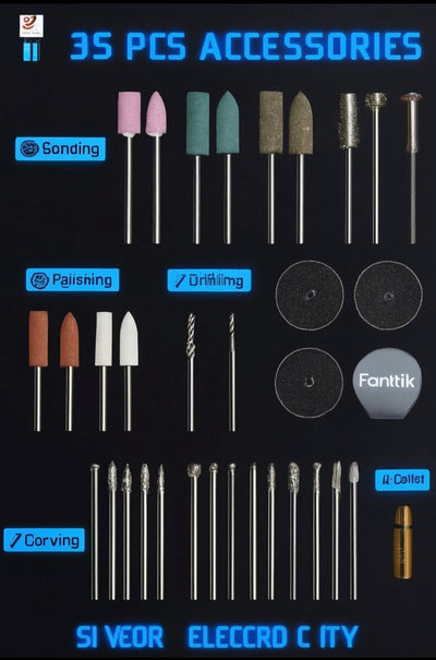 Fanttik F2 Master Mini Cordless Rotary Tool Kit – Brushless Motor, 5-Speed, 25,000 RPM, Revostor Hub, 35 Accessories – Precision Tool for 3D Printing, Sanding, Polishing, Carving & DIY Crafts