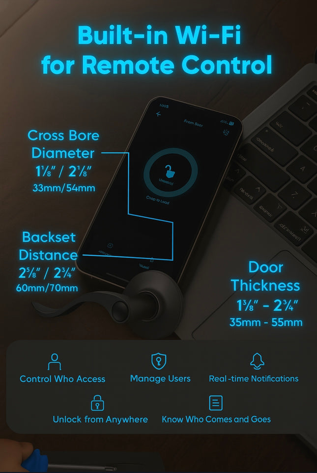 Eufy Smart Lock C30 – Keyless Entry WiFi Deadbolt for Front Door, No Bridge Required, Easy DIY Install, Alexa Compatible, BHMA Grade 3