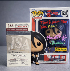 Funko Pop! Rukia Kuchiki #1731 Firmado por Michelle Ruff – Exclusivo de Toy Temple – Autenticado por JSA