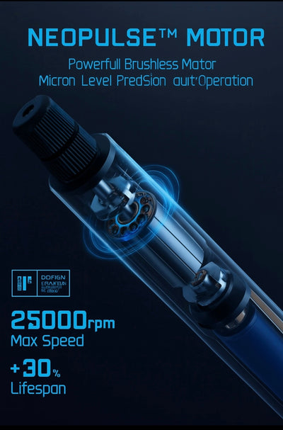 Fanttik F2 Master Mini Cordless Rotary Tool Kit – Brushless Motor, 5-Speed, 25,000 RPM, Revostor Hub, 35 Accessories – Precision Tool for 3D Printing, Sanding, Polishing, Carving & DIY Crafts