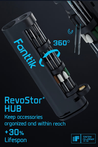 Fanttik F2 Master Mini Cordless Rotary Tool Kit – Brushless Motor, 5-Speed, 25,000 RPM, Revostor Hub, 35 Accessories – Precision Tool for 3D Printing, Sanding, Polishing, Carving & DIY Crafts