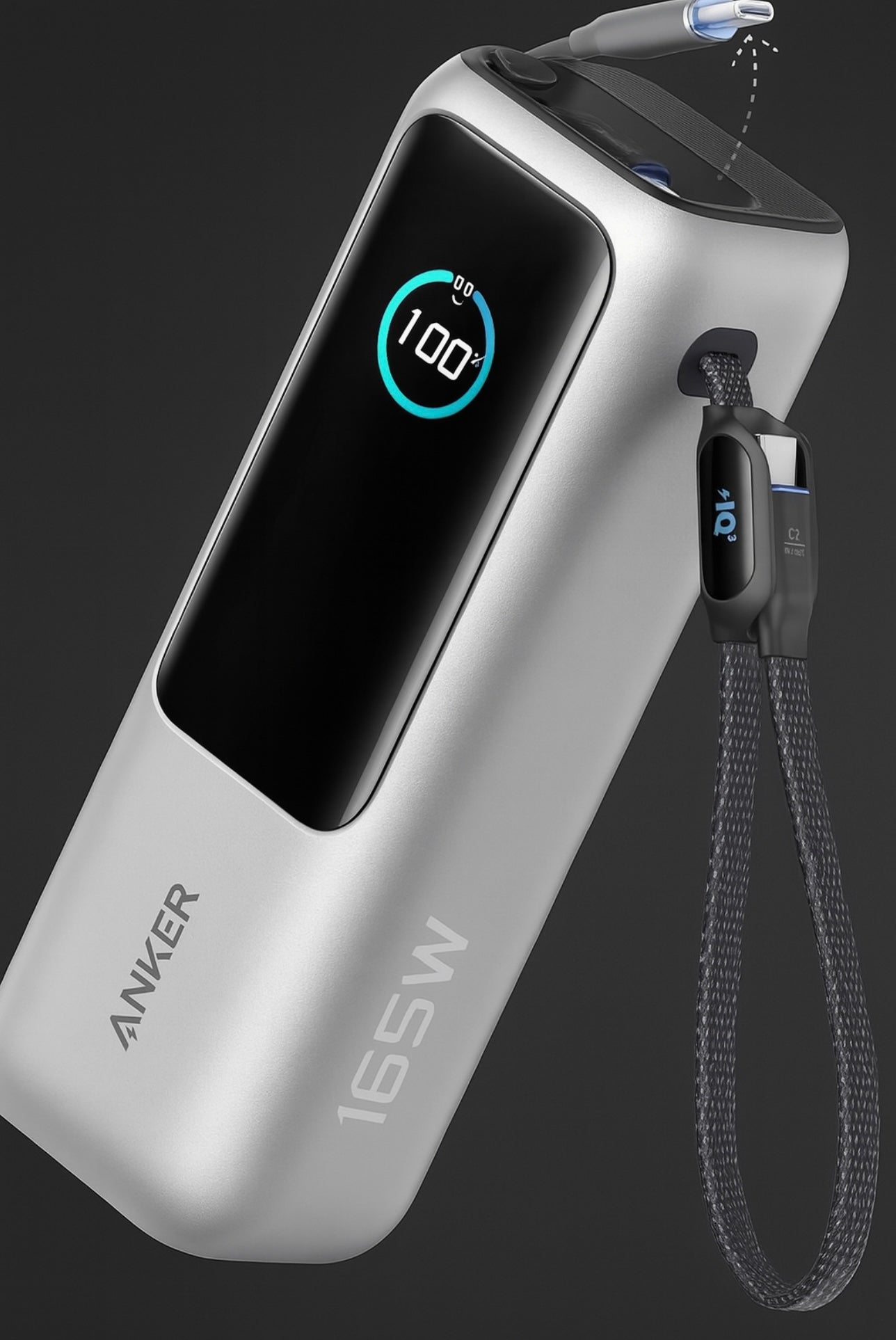 Anker 25,000mAh 100W Laptop Power Bank – Triple USB‑C, Retractable Cables, Flight‑Approved