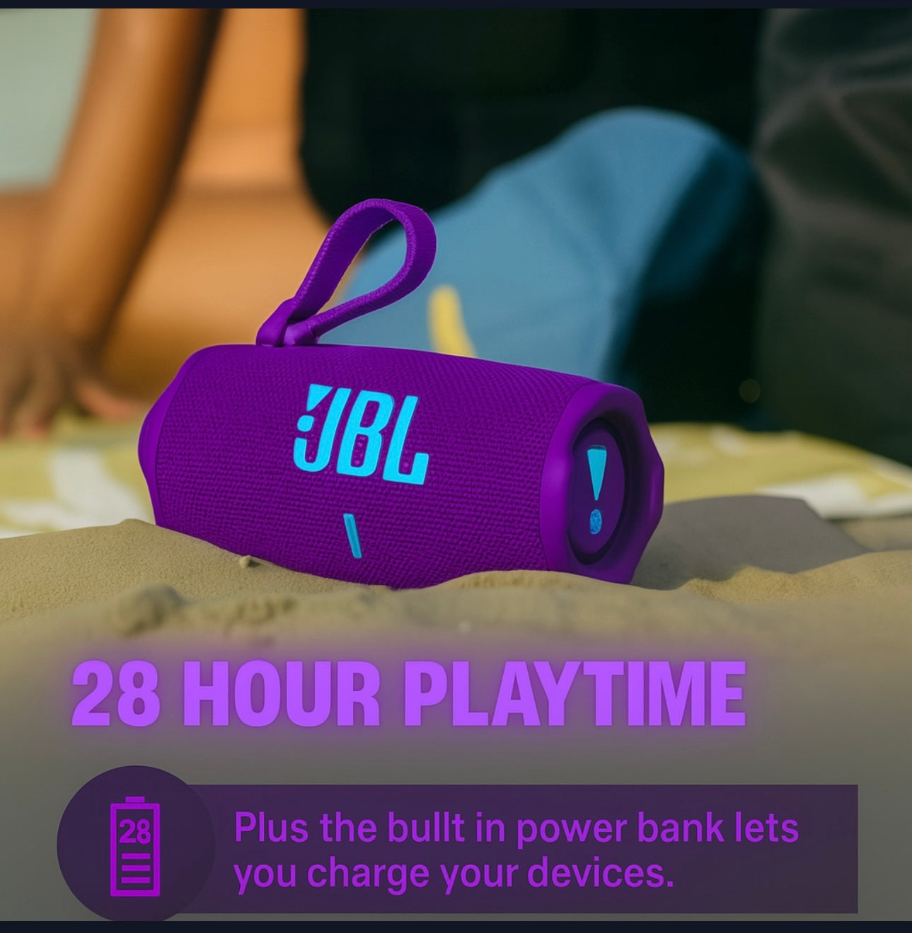 JBL Charge 6 Portable Bluetooth Speaker + divvi! Protective Hardshell Case Bundle – Waterproof, Powerful Bass, Travel-Ready