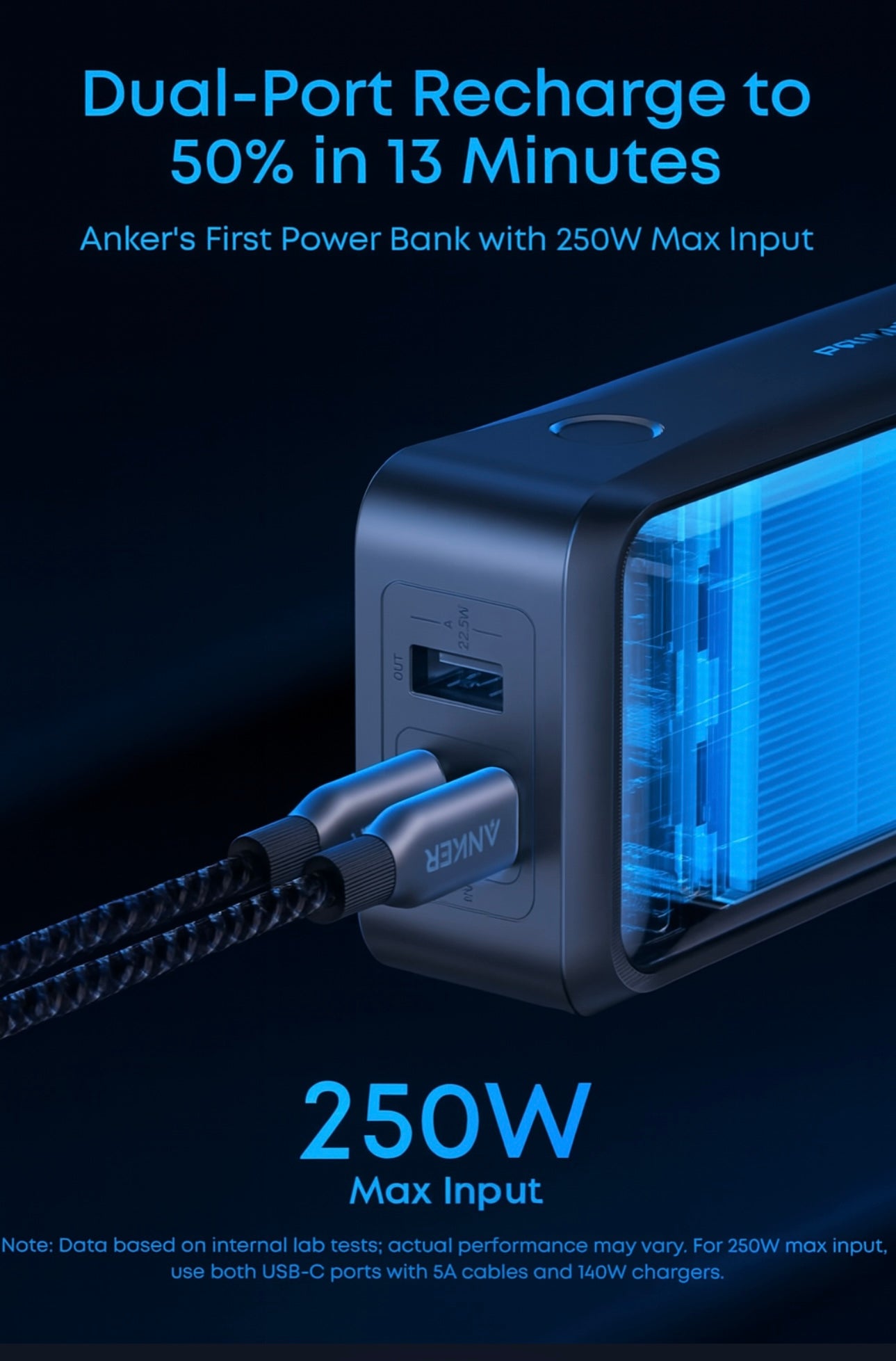 Anker Prime 26250mAh Power Bank, 300W 3-Port Portable Charger, TSA-Approved, App-Controlled USB-C PD for MacBook