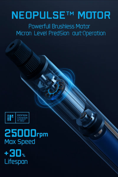 Fanttik F2 Master Mini Cordless Rotary Tool Kit – Brushless Motor, 5-Speed, 25,000 RPM, Revostor Hub, 35 Accessories – Precision Tool for 3D Printing, Sanding, Polishing, Carving & DIY Crafts