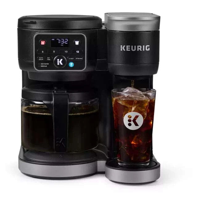 Keurig K-Duo Coffee Maker with carafe and single-serve option, ideal for custom strength coffee brewing.