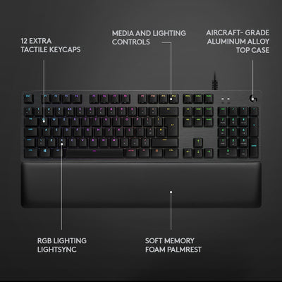 Logitech G513 Carbon RGB Mechanical GAMING KEYBOARD - GX BROWN TACTILE