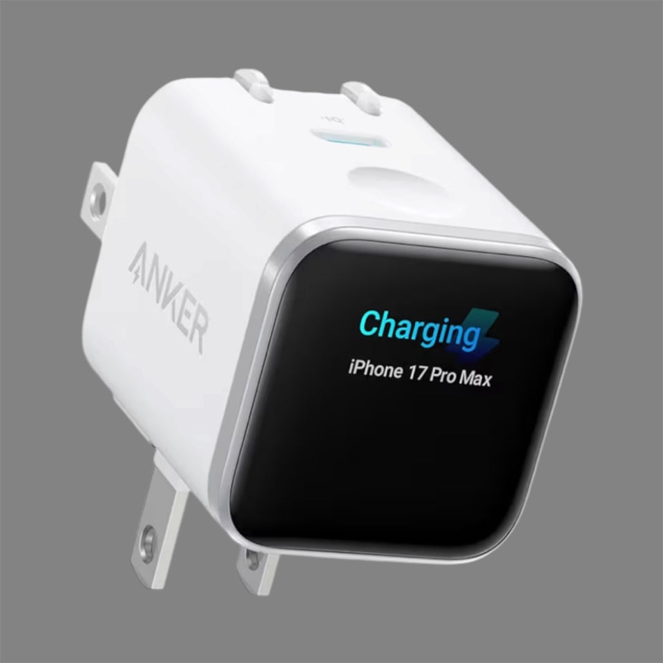 Anker Nano 45W Smart Display USB‑C Charger – GaN Fast Charging, 180° Foldable Plug, Smart Recognition, Built‑In Care Mode, for iPhone 17/16/15