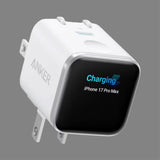 Anker Nano 45W Smart Display USB‑C Charger – GaN Fast Charging, 180° Foldable Plug, Smart Recognition, Built‑In Care Mode, for iPhone 17/16/15